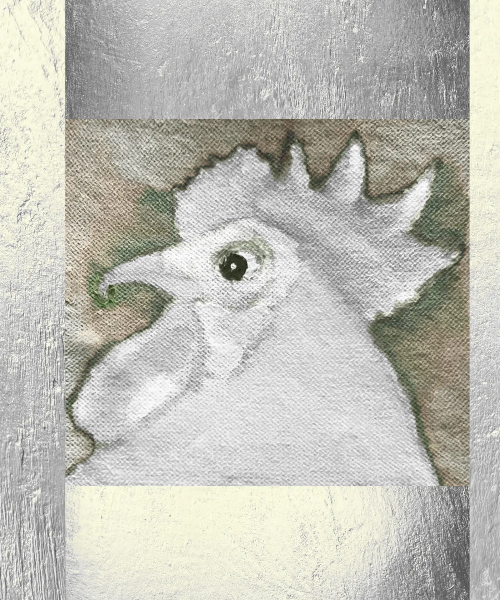 Rooster artwork, Gris