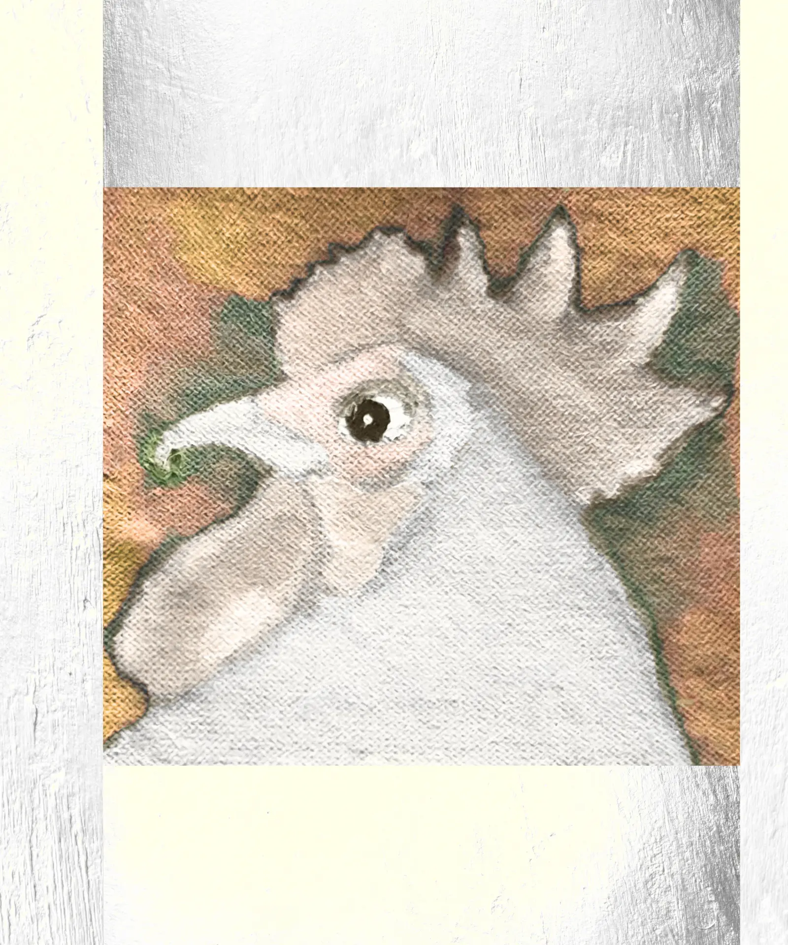 Rooster artwork, Blanc