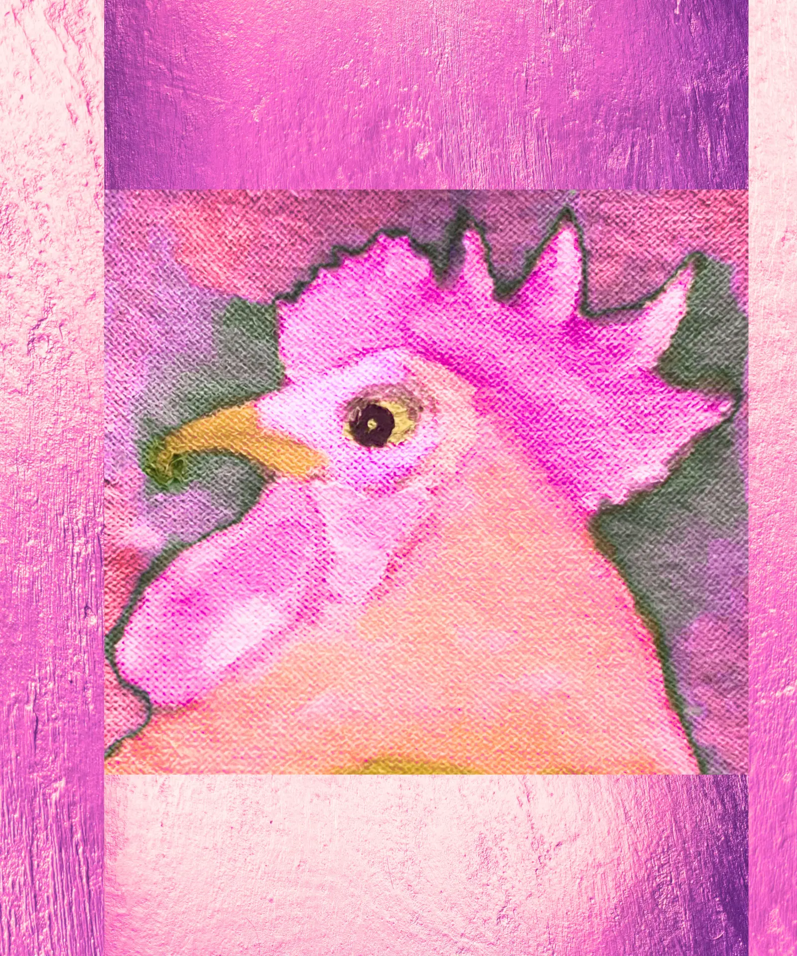 Rooster artwork, Rose