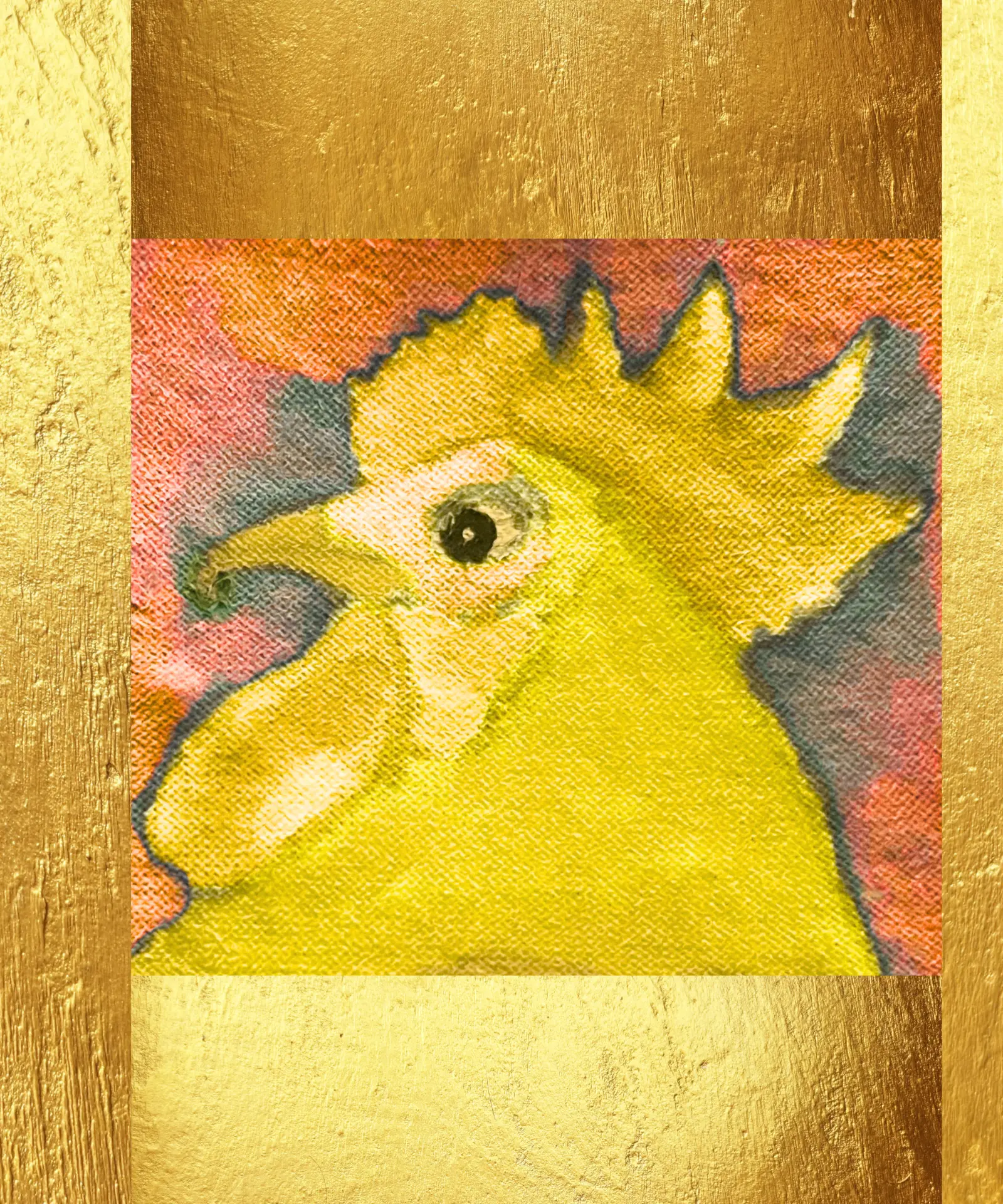Rooster artwork, Jaune