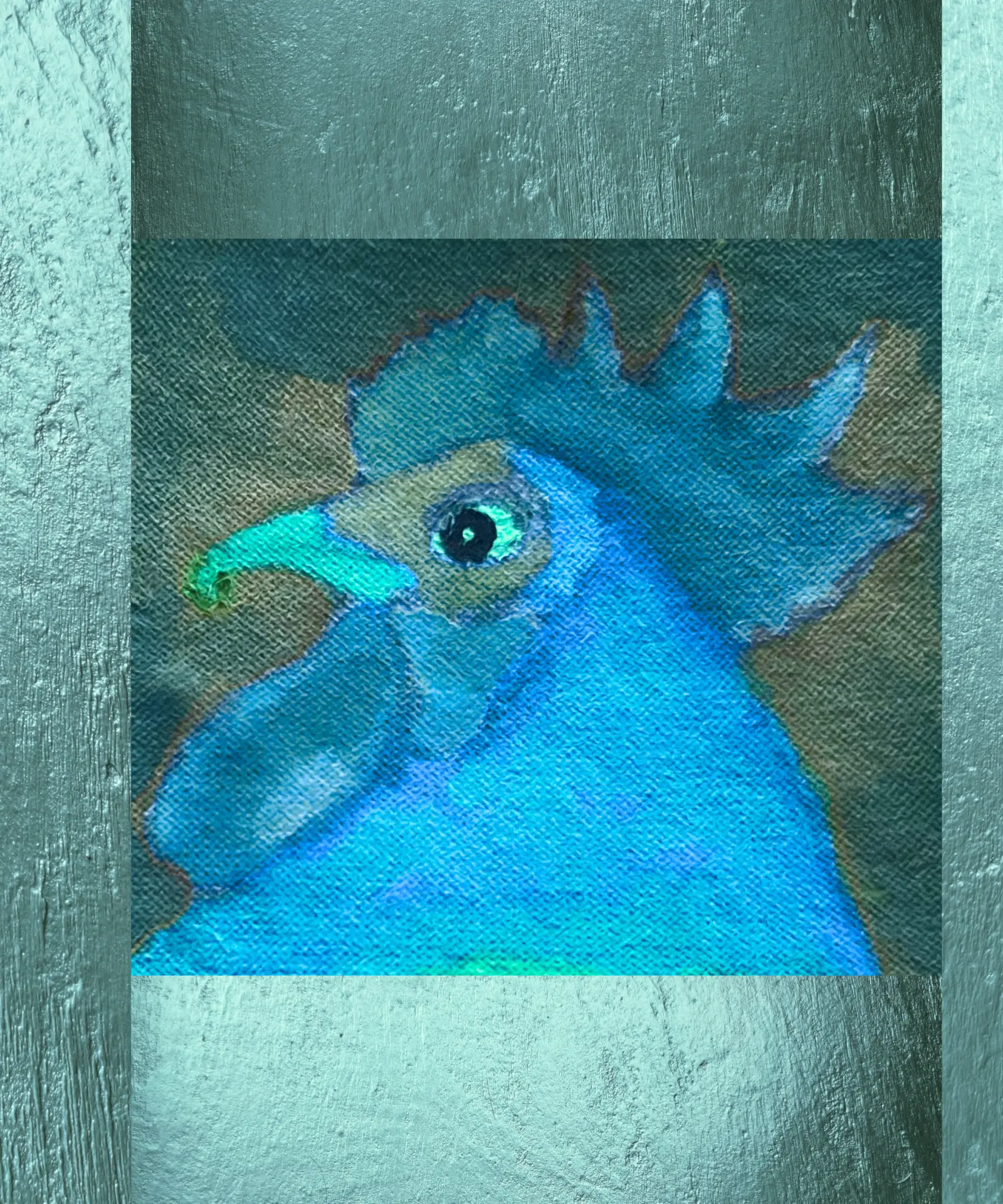 Rooster artwork, Vert
